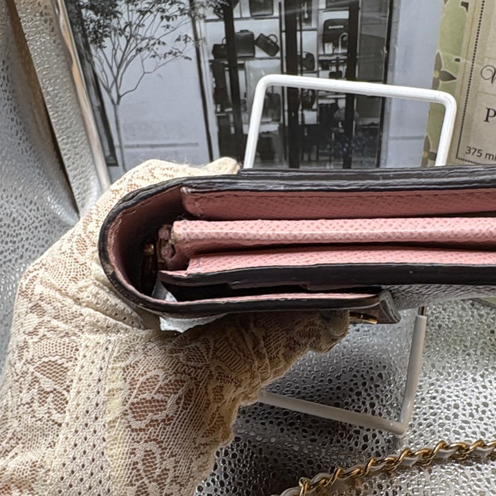 Louis Vuitton🌼Brown & Pink🩷 Interior Damier Ebene long Sarah Wallet-EUC - Picture 6 of 11